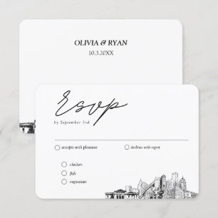 Cartão De Informações Opções de Média RSVP de Casamento Detroit Disponív