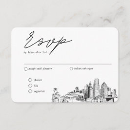 Cartão De Informações Opções de Refeição de RSVP Tradicional para Casame