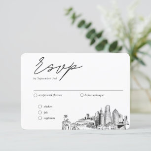 Cartão De Informações Opções de Refeição de RSVP Tradicional para Casame