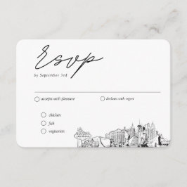 Cartão De Informações Opções de Refeição Tradicional de RSVP de Casament