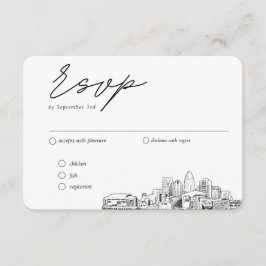 Cartão De Informações Opções de refeições RSVP Tradicionais de Charlotte