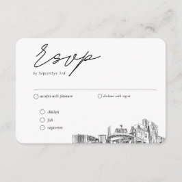 Cartão De Informações Opções de RSVP de Casamento de Reno Disponíveis