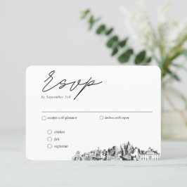 Cartão De Informações Opções de RSVP Tradicional de Casamento Atlanta