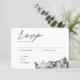 Cartão De Informações Opções Tradicionais de RSVP de Casamento de Tucson