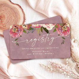 Cartão De Informações Ophelia Cottagecore Dusty Pink Registry