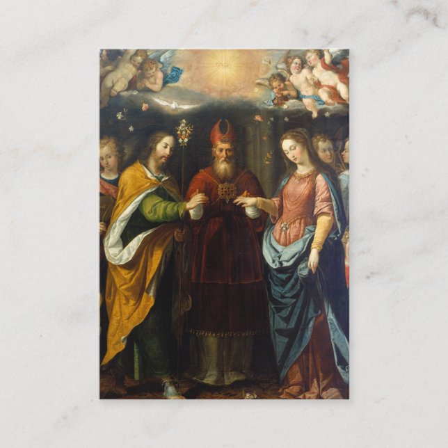 Cartão De Informações Oração de Casamento de Noivados Católicos (Frente)