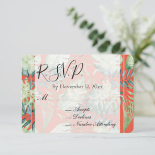 Cartão De Informações Orange Mint Tropical Green deixa casamento RSVP
