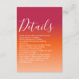 Cartão De Informações Orange Peach Maroon Sunset Modern Script