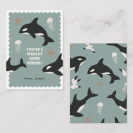 Cartão De Informações Orca Whale Class Valentine Card