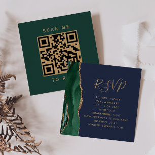 Cartão De Informações Orçamento Ágata Esmeralda Casamento Código QR RSVP