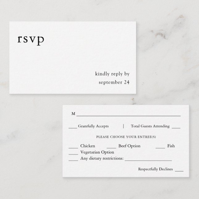 Cartão De Informações Orçamento Orçamento Preto e Branco Caligrafia 9 Re (Frente/Verso)