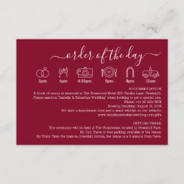 Cartão De Informações Ordem do Dia Formal de Casamento com Detalhes Burg