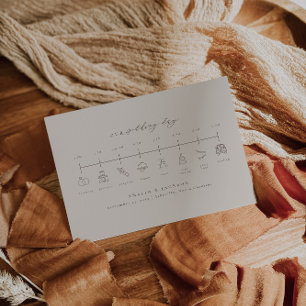 Cartão De Informações Ordem ou Eventos de Cronologia de Casamento em Tom
