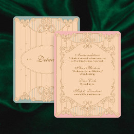 Cartão De Informações Ornate Art Nouveau Wedding Details Card