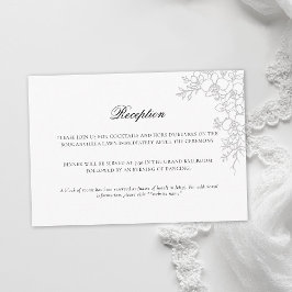 Cartão De Informações Orquídea Casamento Tradicional Formal Branco Elega