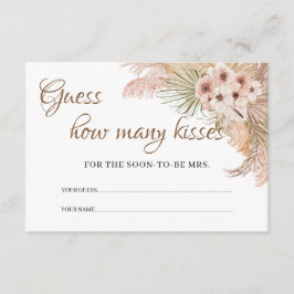 Cartão De Informações Orquídea de Grama de Palma Seca Quantos Beijos