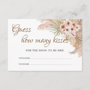 Cartão De Informações Orquídea de Grama de Palma Seca Quantos Beijos