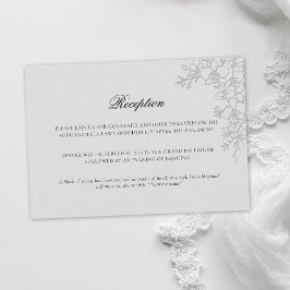 Cartão De Informações Orquídea Elegante Marfim Formal Casamento Tradicio
