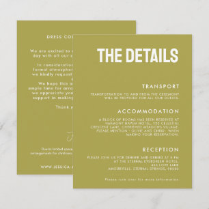Cartão De Informações 💍Os DETALHES Casamento Minimalista Elegante