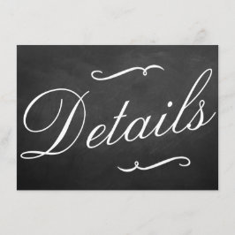 Cartão De Informações Os Detalhes da Coleção de Noivas Fancy Chalkboard