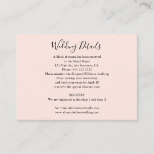 Cartão De Informações Os detalhes minimalistas do casamento com foto