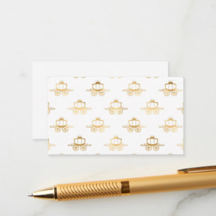 Cartão De Informações Ouro Coaches Cinderela Princesa Magia Real