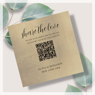 Cartão De Informações Ouro Compartilhe o Código QR do Amor