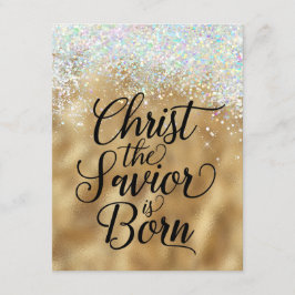 Cartão De Informações Ouro Cristo o Salvador Natal Cristão