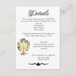 Cartão De Informações Ouro de Casamento Sofisticado do Eterno de Vida