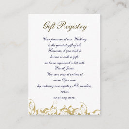 Cartão De Informações ouro de champanhe Casamento Barroco