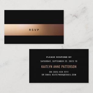 Cartão De Informações Ouro Ombré, placa RSVP moderna