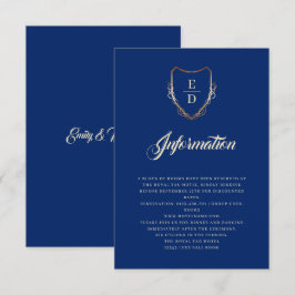 Cartão De Informações Ouro Real Clássico Monograma Luxo