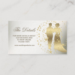 Cartão De Informações Ouro Stars Noiva E Vintage Em Escala
