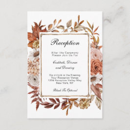 Cartão De Informações outono deixa Recepção de casamento Formal Floral