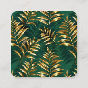 Cartão De Informações Padrão contínuo com samambaias douradas