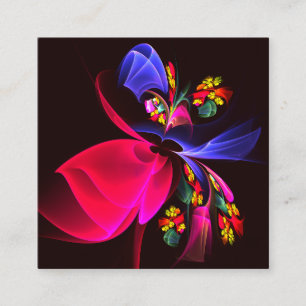 Cartão De Informações Padrão de Abstrato Floral Moderno Colorido #06