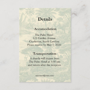 Cartão De Informações Padrão de Toalete de Selva Design Cênico Tropical