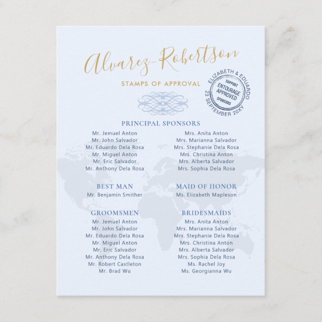 Cartão De Informações Padrinhos de Casamento Comitiva Tema Viagem Passap (Frente)