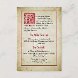 Cartão De Informações Página de Conto de Fadas | Acomodações para Casame