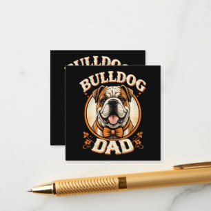Cartão De Informações Pai Bulldog – Dia dos Pais com Bulldog Vintage Fof