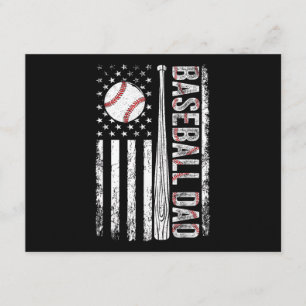 Cartão De Informações Pai de Beisebol Bandeira Americana Patriótico Dia