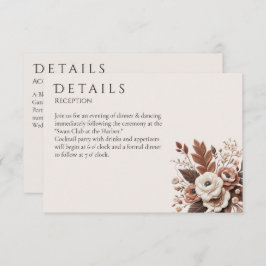 Cartão De Informações País Elegante Moderno Ocidental- Floral