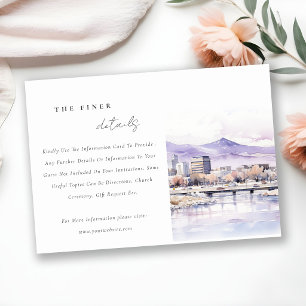 Cartão De Informações Paisagem em Aquarela de Casamento em Boise, Idaho