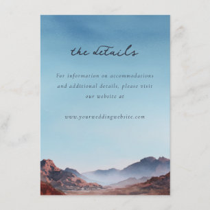 Cartão De Informações Paisagem Montanhosa Tranquila em Aquarela Azul