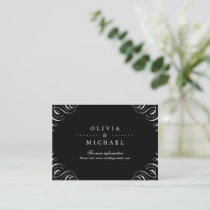 Cartão De Informações Paleta de casamento para uma caligrafia florescent