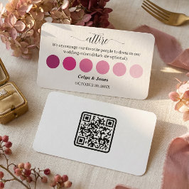 Cartão De Informações Paleta de Código de Vestimenta PINK para Casamento
