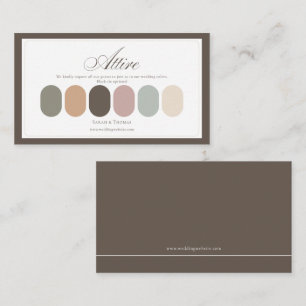 Cartão De Informações Paleta de Cores de Roupas de Casamento Boho Pastel