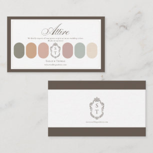 Cartão De Informações Paleta de Cores de Roupas de Casamento Boho Pastel