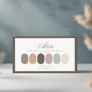 Cartão De Informações Paleta de Cores de Roupas de Casamento Boho Pastel