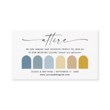 Paleta de Roupas de Casamento de Outono Azul e Ama